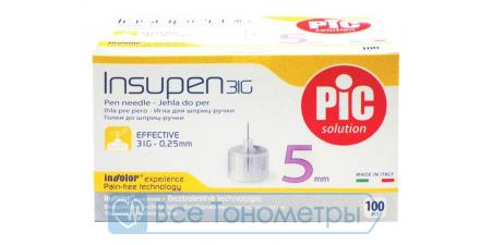 Иглы одноразовые INSUPEN к шприц-ручке: 31Gх3/16" (0.25mm х 5 mm ) 100 штук