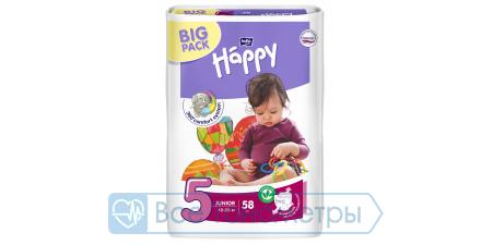 Подгузники BELLA baby Happy Adventure 5 (12-25 кг) junior, 58 шт