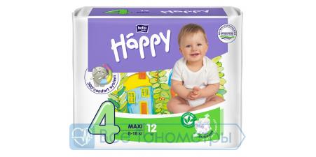 Подгузники BELLA baby Happy Fun 4 (8-18 кг), maxi, 12 шт.