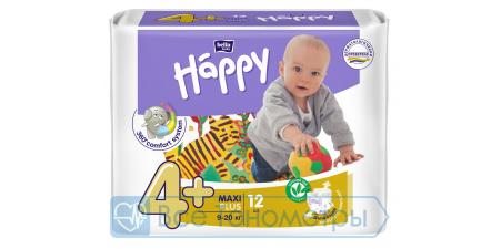Подгузники BELLA baby Happy Fun 4+ (9-20 кг), maxi plus, 12 шт.