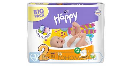 Подгузники BELLA baby Happy Start 2 (3-6 кг), mini, 78 шт