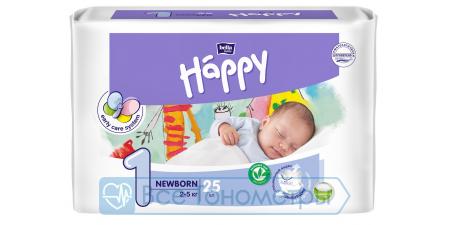 Подгузники BELLA baby Happy Start 1 (2-5 кг) newborn, 25 шт