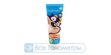 Детская зубная паста Brush Baby Tutti Frutti/мультифрукт (3-6 года), 75 мл