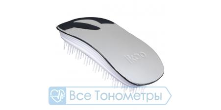 Расческа для волос IKOO home white-oyster metallic, белые зубчики, устричный металлик