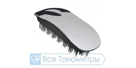 Расческа для волос IKOO home black-oyster metallic, черные зубчики, устричный металлик