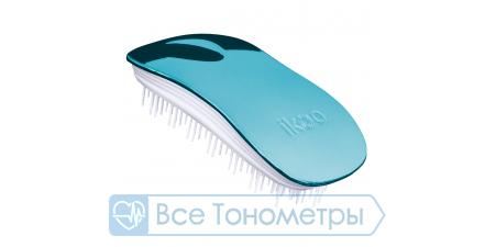 Расческа для волос IKOO home white-pacific metallic, белые зубчики, тихоокеанский металлик