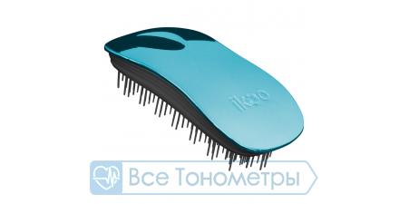 Расческа для волос IKOO home black-pacific metallic, черные зубчики, тихоокеанский металлик