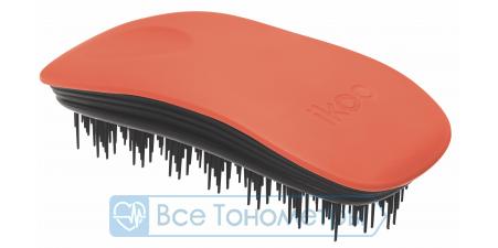 Расческа для волос IKOO home black-orange blossom, черные зубчики, цветок апельсина