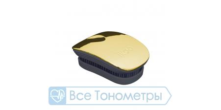 Расческа для волос IKOO pocket black-soleil metallic, черные зубчики, солнечный металлик