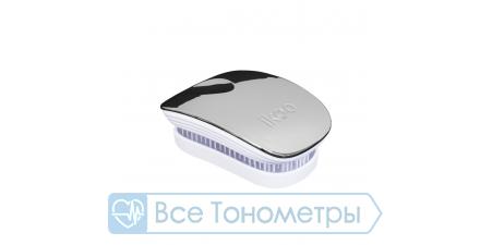 Расческа для волос IKOO pocket white-oyster metallic, белые зубчики, устричный металлик