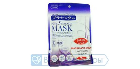 Маска для лица Japan Gals с плацентой Pure5 Essential, 7 шт