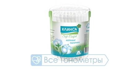 Ватные палочки КЛИНСА банка №100