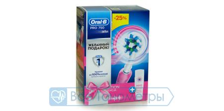 Зубная щетка электрическая ORAL-B Pro 750 Cross Action Pink D16.513.UX