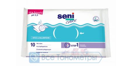 Салфетки влажные SENI CARE с витамином E, 10 шт.