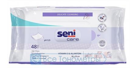 Салфетки влажные SENI CARE с витамином E, 48 шт