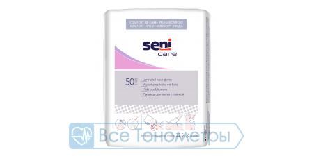 Рукавицы SENI CARE для мытья, с водонепроницаемой пленкой, 50 шт