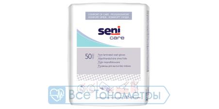 Рукавицы SENI CARE для мытья, без водонепроницаемой пленки, 50 шт