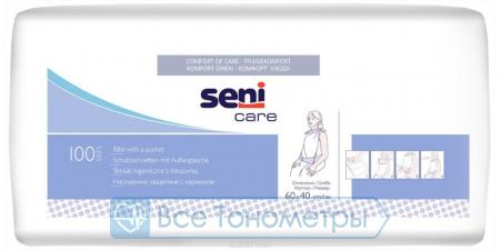 Нагрудники защитные SENI CARE с карманом, 100 шт