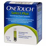 Тест-полоски для глюкометра Ван Тач Селект Плюс (OneTouch Select Plus), 50 шт