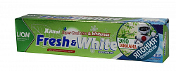 Зубная паста LION Thailand Fresh & White, для защиты от кариеса прохладная мята, 160 гр